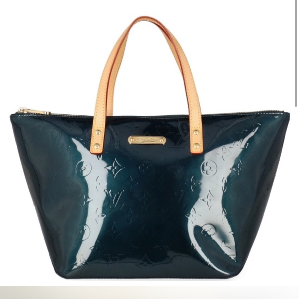 LOUIS VUITTON VERNIS BELLEVEU DARK GREEN BAG - Picture 2 of 14